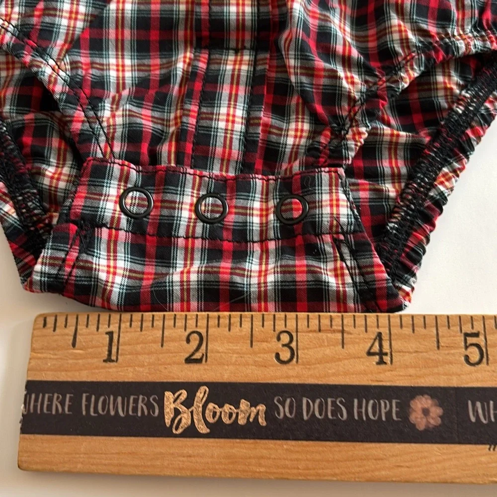 Carters Baby Boys Long Sleeve Bodysuit 12 Month Red Plaid Christmas Bodysuit 12M